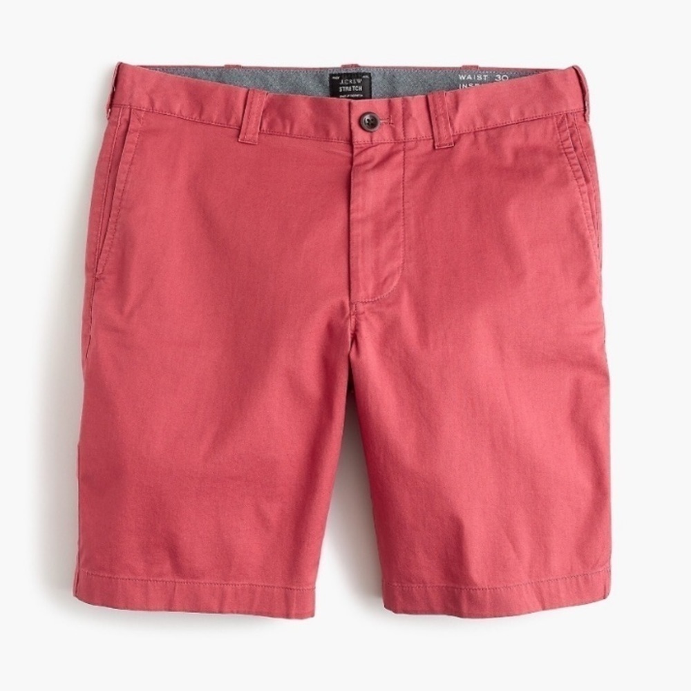 NWT J. Crew Men’s 9” Stretch Chino Shorts In Red